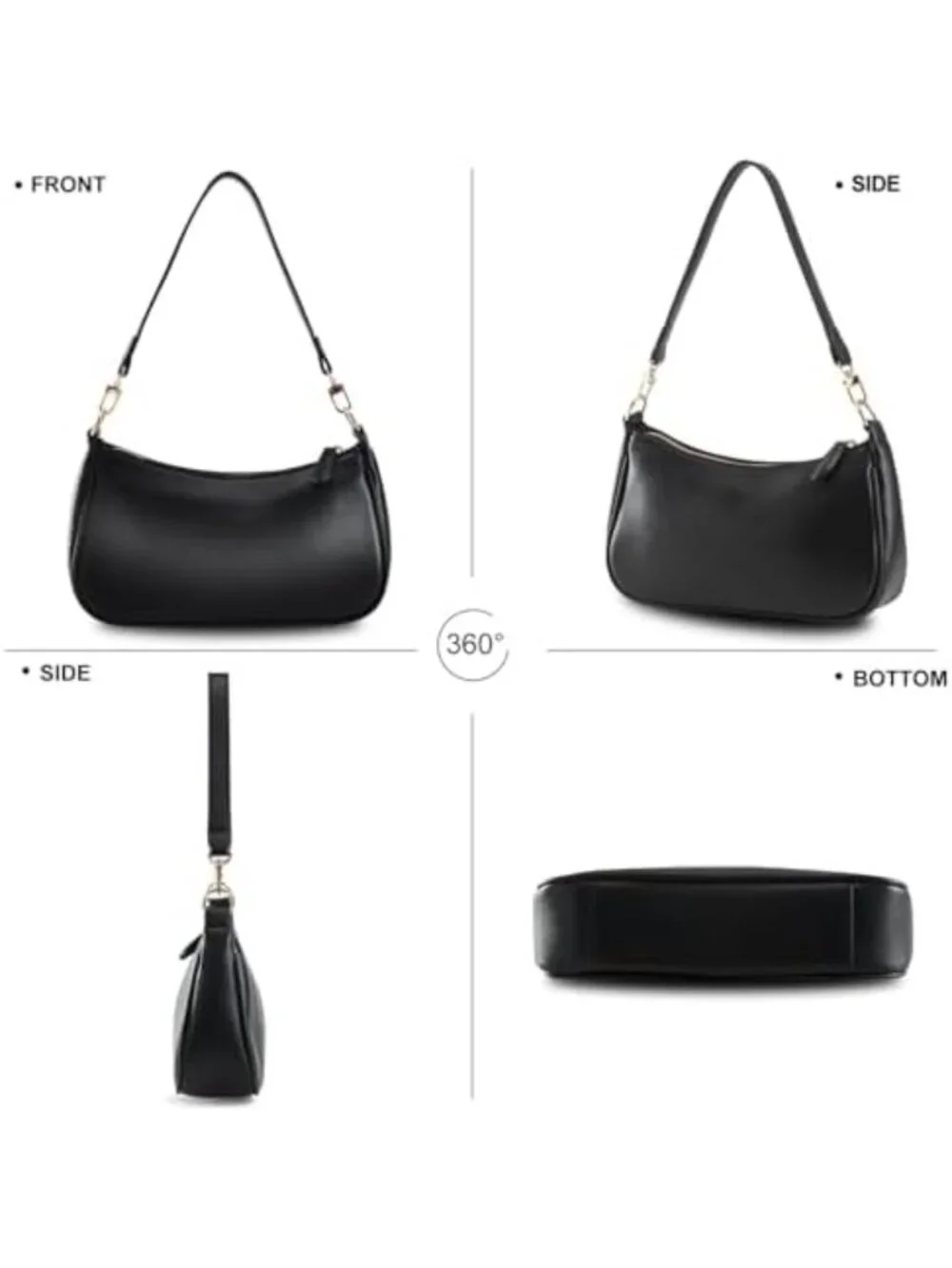 Chic Vegan Leather Crossbody Shoulder Bag | Small Hobo Clutch Purse for Women
